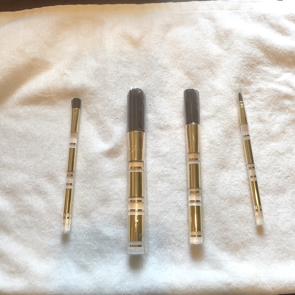 Estée Lauder makeup 4 brushes plus makeup bag! HOST PICK AND NWOT! never used :)